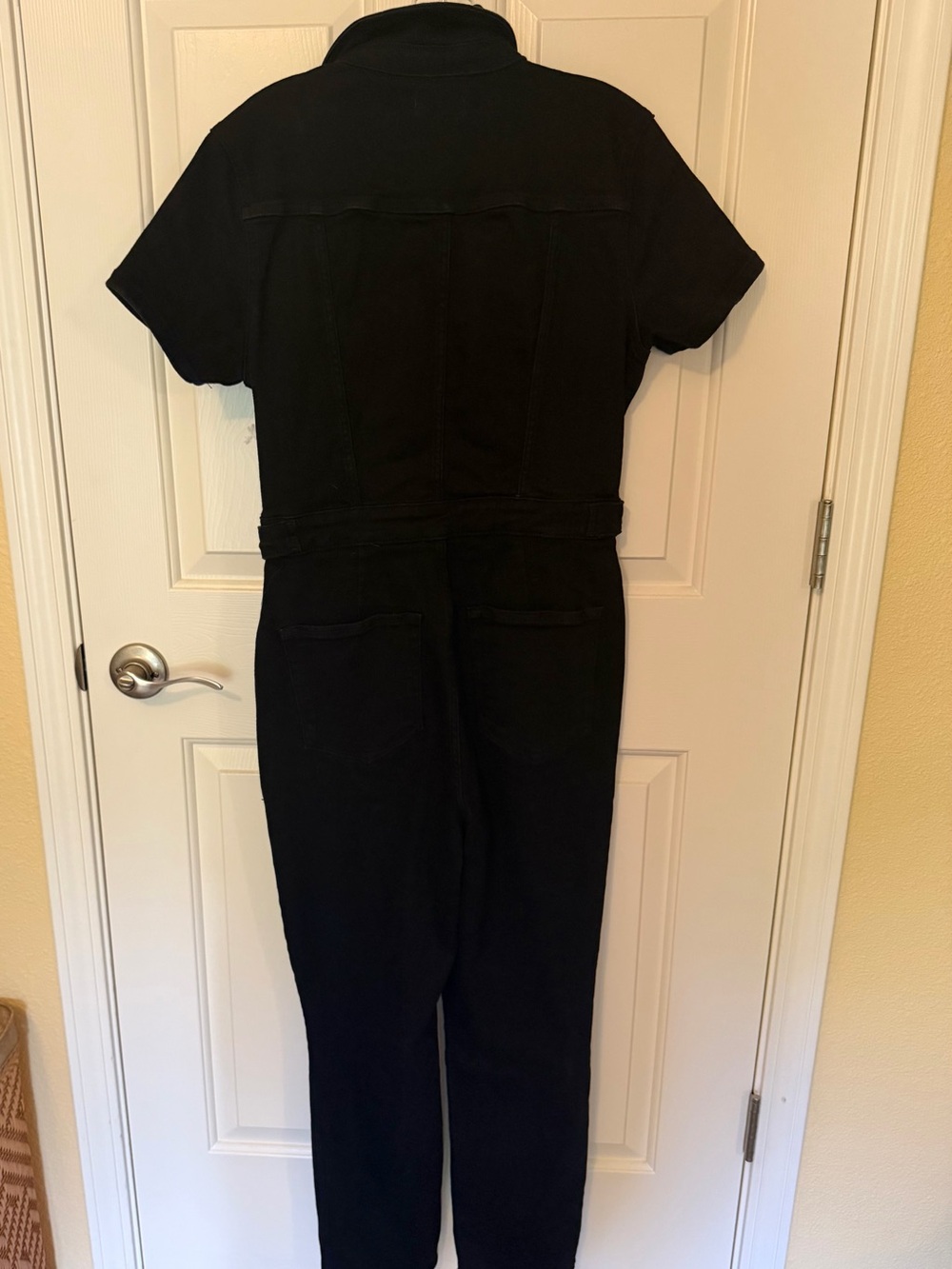 Good American Black Short-Sleeve Utility Jumpsuit